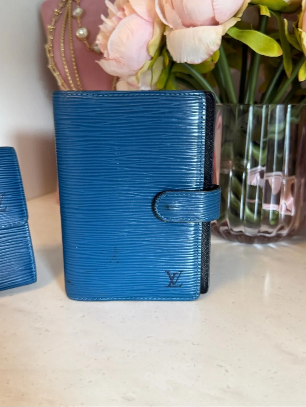 Louis Vuitton Blue Epi Leather Agenda Planner